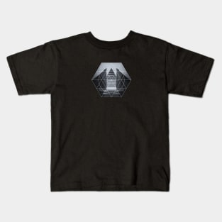 The Hotel (experimental futuristic architecture photo art in modern black & white) Kids T-Shirt